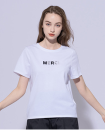 MERCI マルチ加工ロゴTシャツ