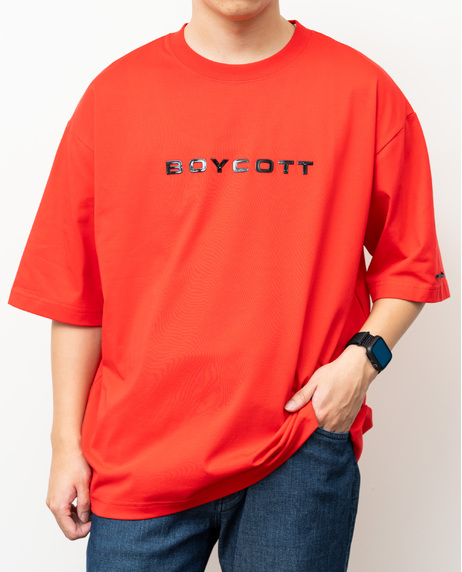 【BOYCOTT】ロゴ5分袖丈Tシャツ