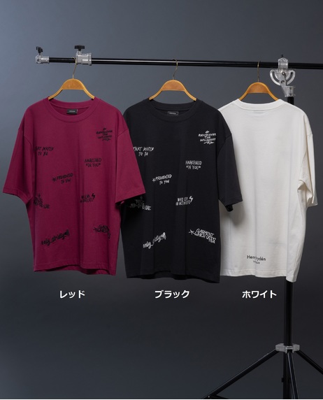 【VIRTUOUS】ロゴ刺しゅう5分袖丈Tシャツ