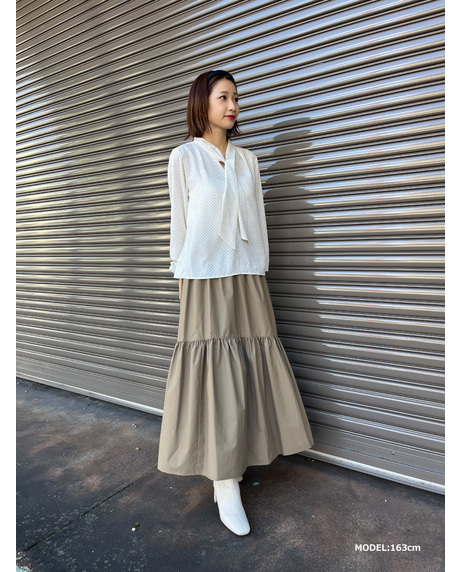 ＼期間限定SALE 20%OFF／【BOTTOMS&GOODS FAIR】《～10/31 thu.迄》ウエストドロスト付きティアードスカート