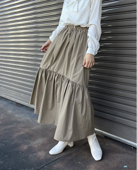 ＼期間限定SALE 20%OFF／【BOTTOMS&GOODS FAIR】《～10/31 thu.迄》ウエストドロスト付きティアードスカート